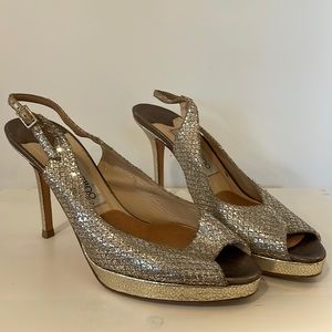 AUTHENTIC Jimmy Choo Sparkly Silver Heels
